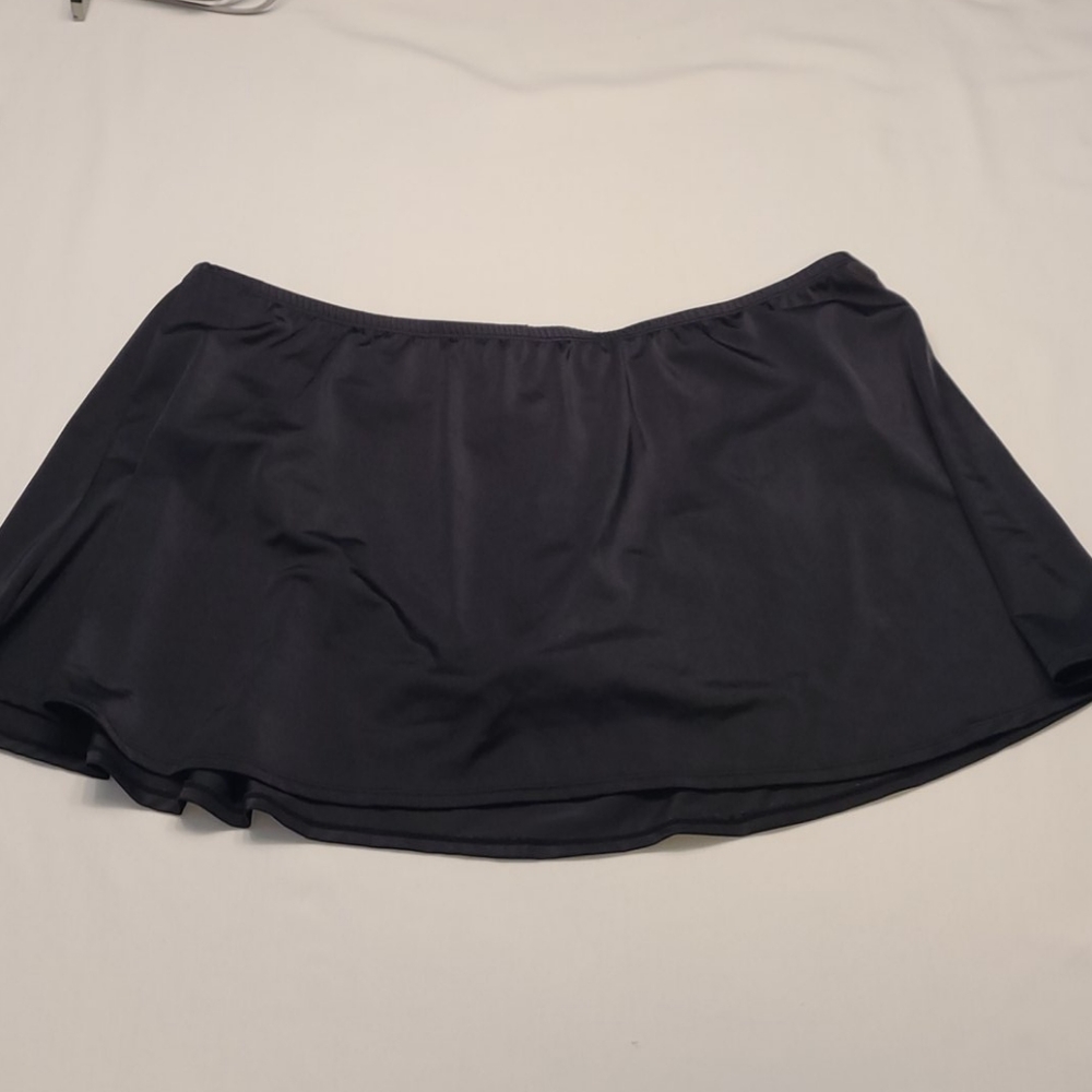 Beach Belle plus size black swim skirt 22w